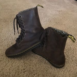 Dr. Martens Shoreditch brown leather/leopard print